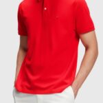 Men Esprit Red Dolphin Tennis Club Classic Polo Polos XF4444896