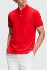 Men Esprit Red Dolphin Tennis Club Classic Polo Polos XF4444896