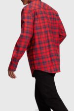 Men Esprit Red Plaid flannel shirt Shirts XF4444792 - Image 3