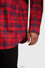 Men Esprit Red Plaid flannel shirt Shirts XF4444792 - Image 4