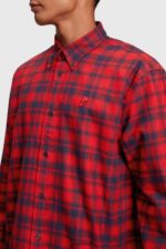 Men Esprit Red Plaid flannel shirt Shirts XF4444792 - Image 5