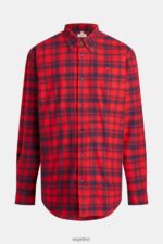 Men Esprit Red Plaid flannel shirt Shirts XF4444792 - Image 6