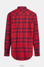 Men Esprit Red Plaid flannel shirt Shirts XF4444792 - Image 7