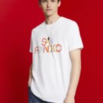 Men Esprit San Francisco White T-shirt with front print, 100% cotton T-Shirts XF4444739