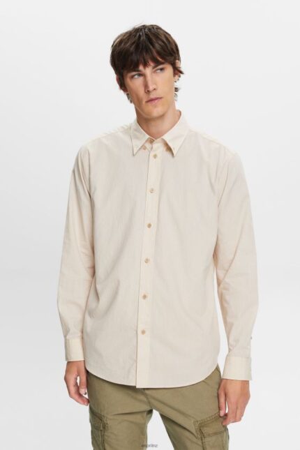 Men Esprit Sand Cotton Poplin Shirt Shirts XF4444574