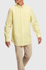Men Esprit Sunflower Yellow Regular fit oxford shirt Shirts XF4444801 - Image 2