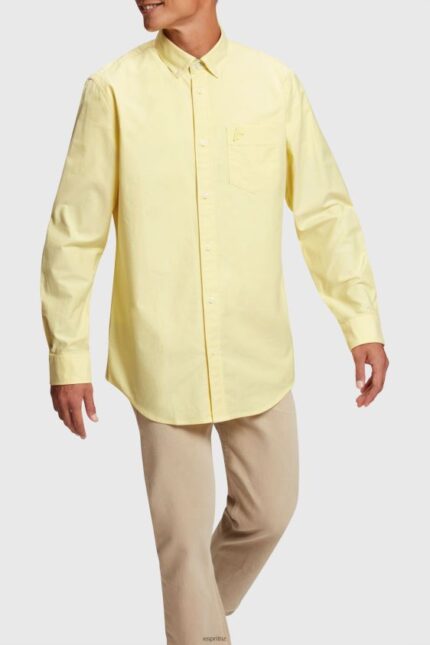 Men Esprit Sunflower Yellow Regular fit oxford shirt Shirts XF4444801