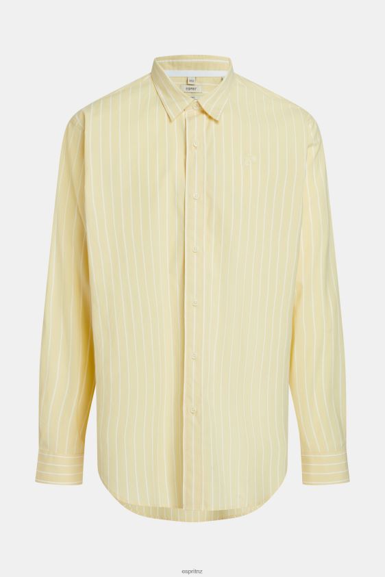 Men Esprit Sunflower Yellow Relaxed fit striped poplin shirt Shirts XF4444798 - Image 6