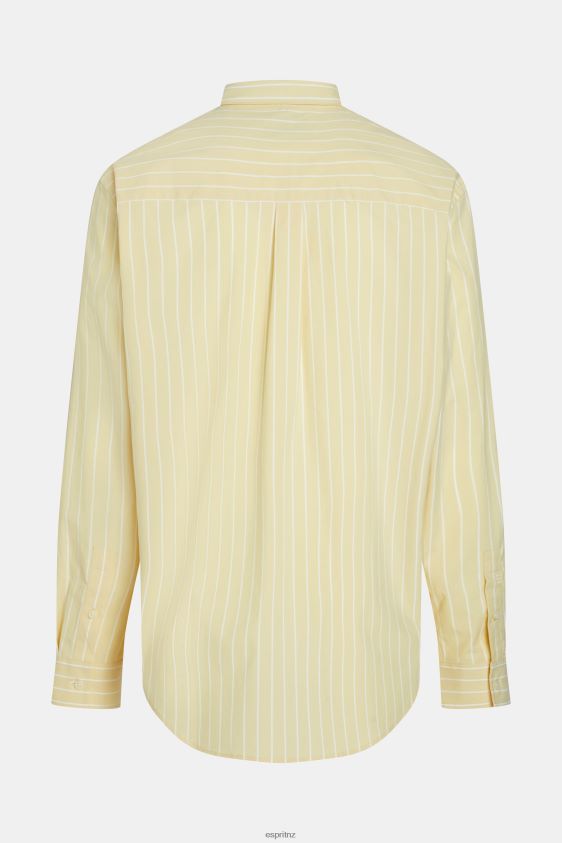 Men Esprit Sunflower Yellow Relaxed fit striped poplin shirt Shirts XF4444798 - Image 7
