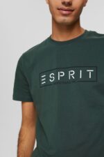 Men Esprit Teal Blue Jersey logo T-shirt, 100% cotton T-Shirts XF4444734 - Image 3