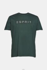 Men Esprit Teal Blue Jersey logo T-shirt, 100% cotton T-Shirts XF4444734 - Image 5