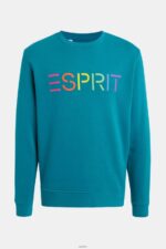 Men Esprit Teal Blue Logo print sweatshirt Sweatshirts & Hoodies XF4444870 - Image 4