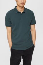Men Esprit Teal Blue Pima cotton pique polo shirt Polos XF4444927