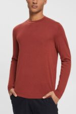 Men Esprit Terracotta Knitted wool sweater Sweaters XF4444906