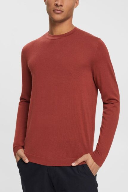 Men Esprit Terracotta Knitted wool sweater Sweaters XF4444906