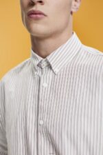 Men Esprit Toffee Striped sustainable cotton shirt Shirts XF4444705 - Image 3