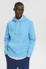 Men Esprit Turquoise Hooded sweatshirt made of recycled material Sweatshirts & Hoodies XF4444682