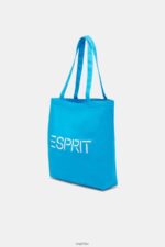 Men Esprit Turquoise Logo Canvas Tote Bag Accessories XF444439 - Image 2