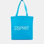 Men Esprit Turquoise Logo Canvas Tote Bag Accessories XF444439