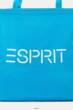 Men Esprit Turquoise Logo Canvas Tote Bag Accessories XF444439 - Image 3