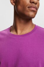 Men Esprit Violet Plain T-shirt T-Shirts XF4444932 - Image 3