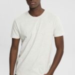 Men Esprit White Flecked jersey t-shirt T-Shirts XF4444779