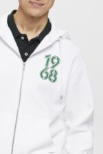 Men Esprit White Full-length zip hoodie Sweatshirts & Hoodies XF4444634 - Image 3