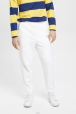 Men Esprit White Joggers with logo print Joggers XF4444664