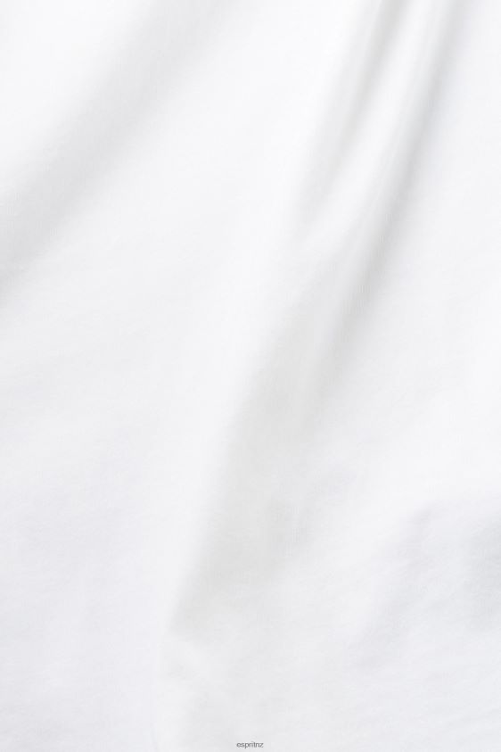 Men Esprit White Logo print cotton t-shirt T-Shirts XF4444624 - Image 4