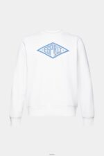 Men Esprit White Logo print sweatshirt Sweatshirts & Hoodies XF4444654 - Image 5
