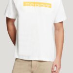 Men Esprit White Matte shine logo applique t-shirt T-Shirts XF4444616