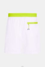 Men Esprit White Neon Waistband Relaxed Shorts Shorts XF4444890 - Image 5