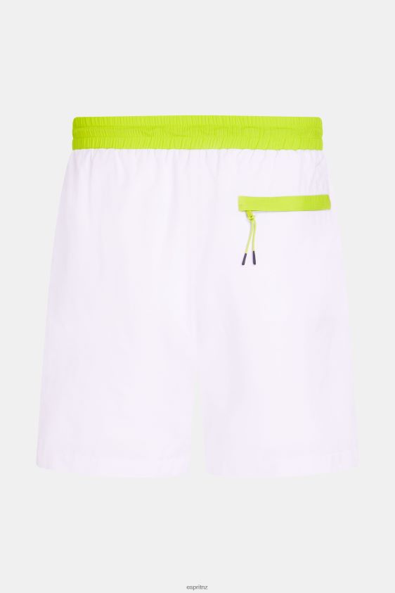 Men Esprit White Neon Waistband Relaxed Shorts Shorts XF4444890 - Image 5