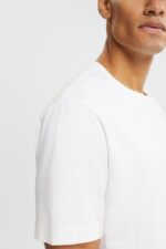 Men Esprit White Plain T-shirt T-Shirts XF4444929 - Image 3