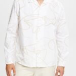 Men Esprit White Shirt with a pattern Shirts XF4444909