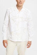 Men Esprit White Shirt with a pattern Shirts XF4444909