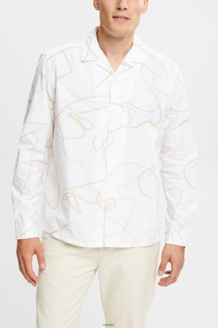 Men Esprit White Shirt with a pattern Shirts XF4444909