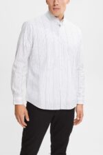 Men Esprit White Shirt with striped pattern Shirts XF4444911