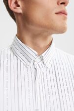 Men Esprit White Shirt with striped pattern Shirts XF4444911 - Image 3