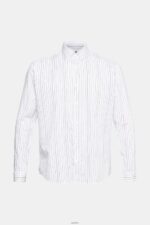 Men Esprit White Shirt with striped pattern Shirts XF4444911 - Image 5