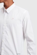 Men Esprit White Slim fit dolphin badge poplin shirt Shirts XF4444802 - Image 4