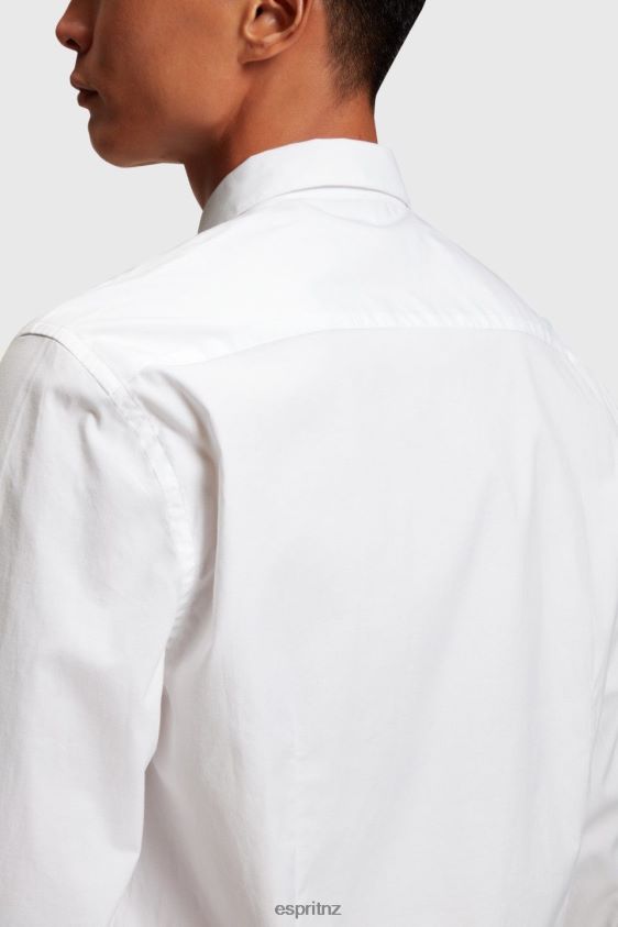Men Esprit White Slim fit dolphin badge poplin shirt Shirts XF4444802 - Image 5