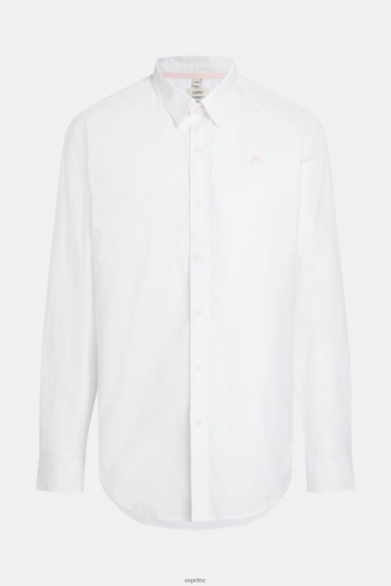 Men Esprit White Slim fit dolphin badge poplin shirt Shirts XF4444802 - Image 6
