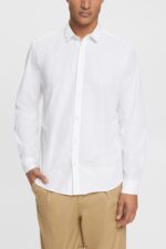 Men Esprit White Slim fit shirt Shirts XF4444883