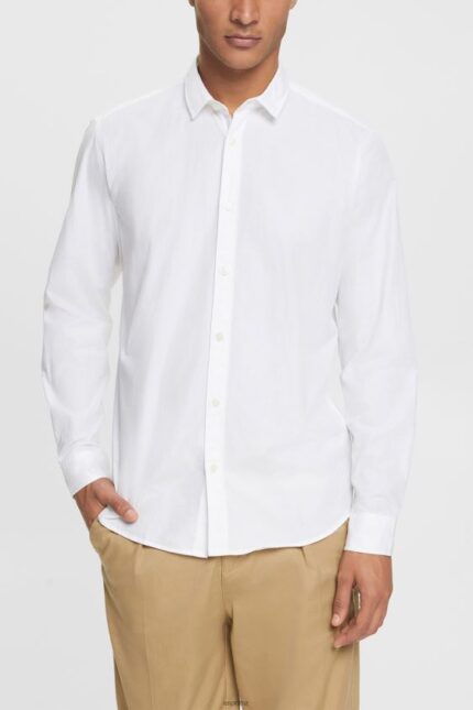 Men Esprit White Slim fit shirt Shirts XF4444883