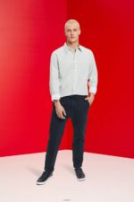Men Esprit White Slim fit shirt with all-over pattern Shirts XF4444777 - Image 2