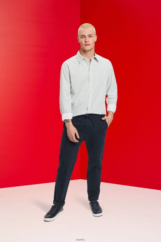 Men Esprit White Slim fit shirt with all-over pattern Shirts XF4444777 - Image 2