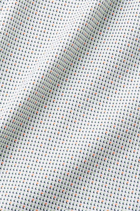 Men Esprit White Slim fit shirt with all-over pattern Shirts XF4444777 - Image 4