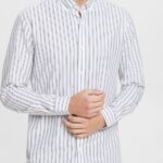 Men Esprit White Striped button down shirt Shirts XF4444884