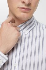 Men Esprit White Striped button down shirt Shirts XF4444884 - Image 3
